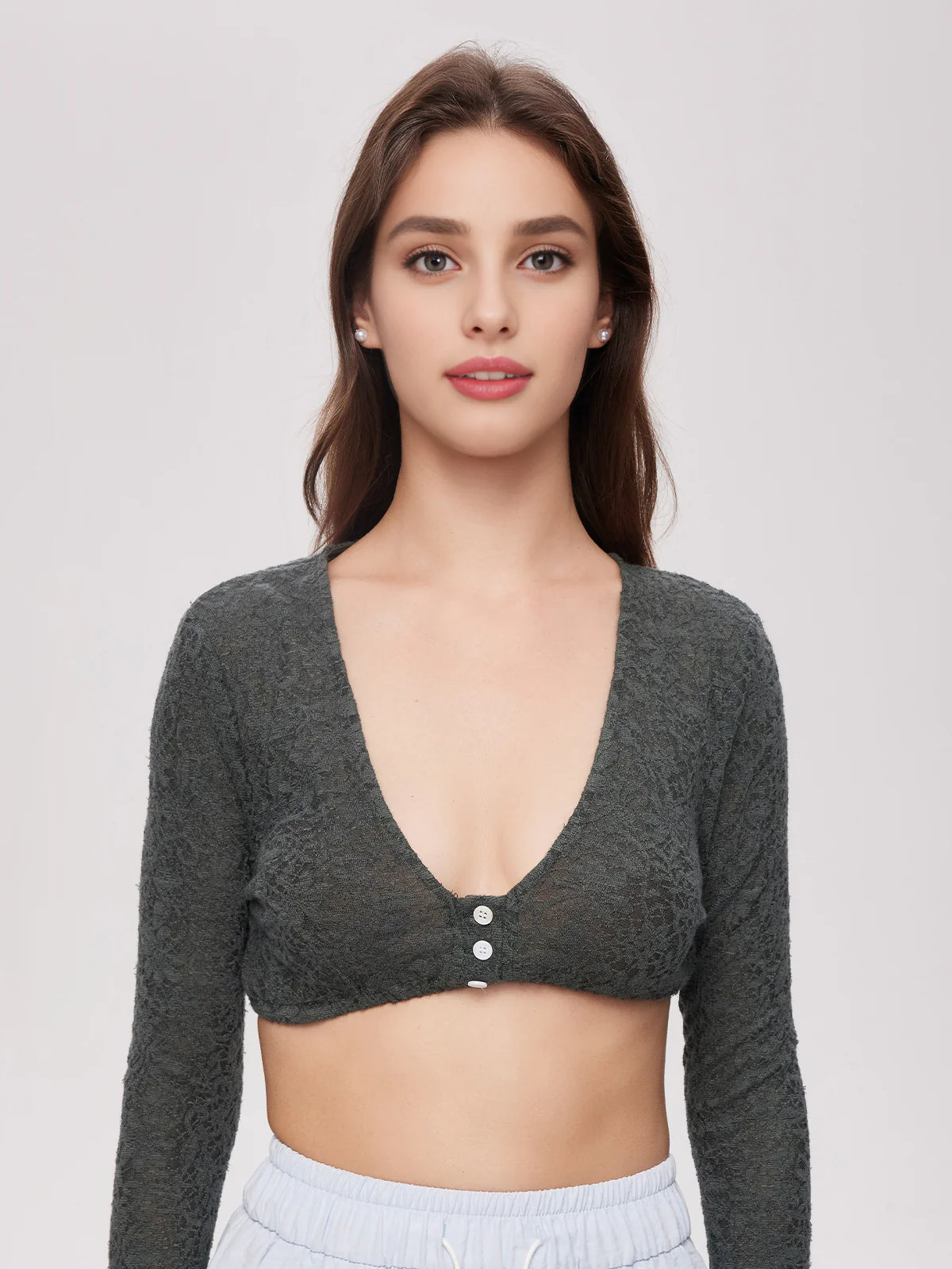 Elegance halenky dirndl s výřezem V a dlouhá paže