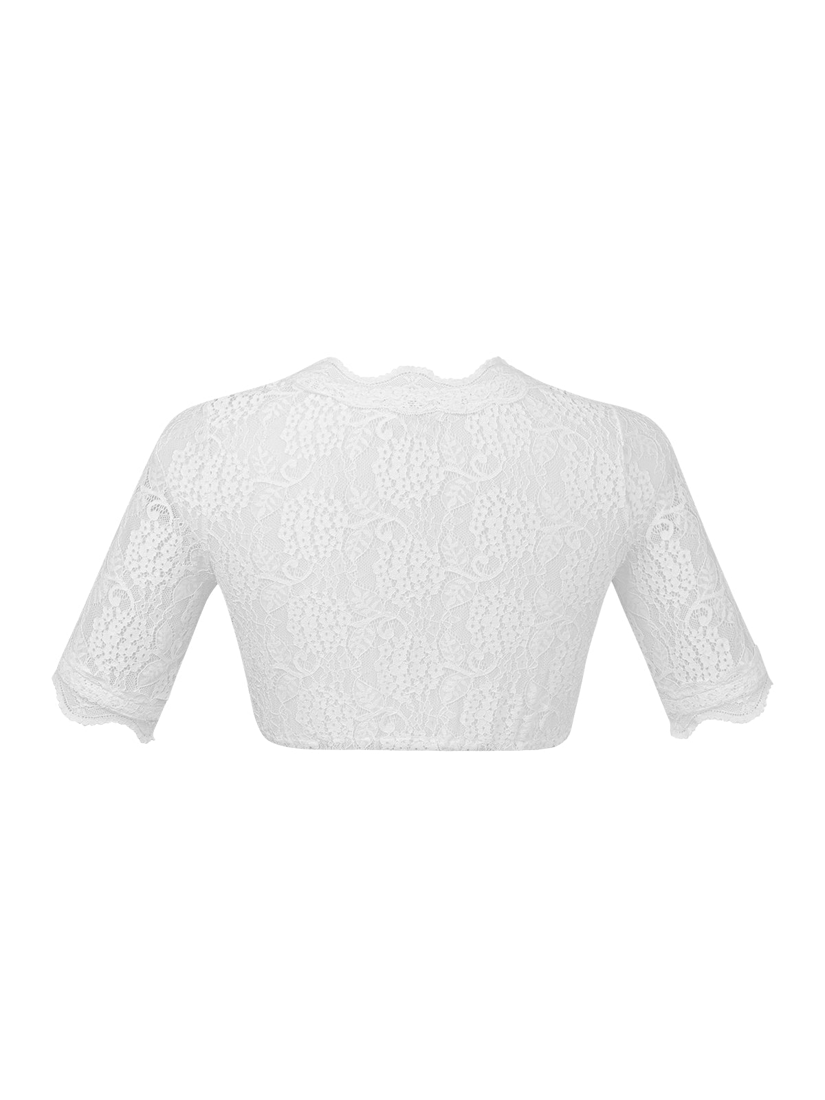 Kort arm v-hals hvide kvinder dirndlblous lilly