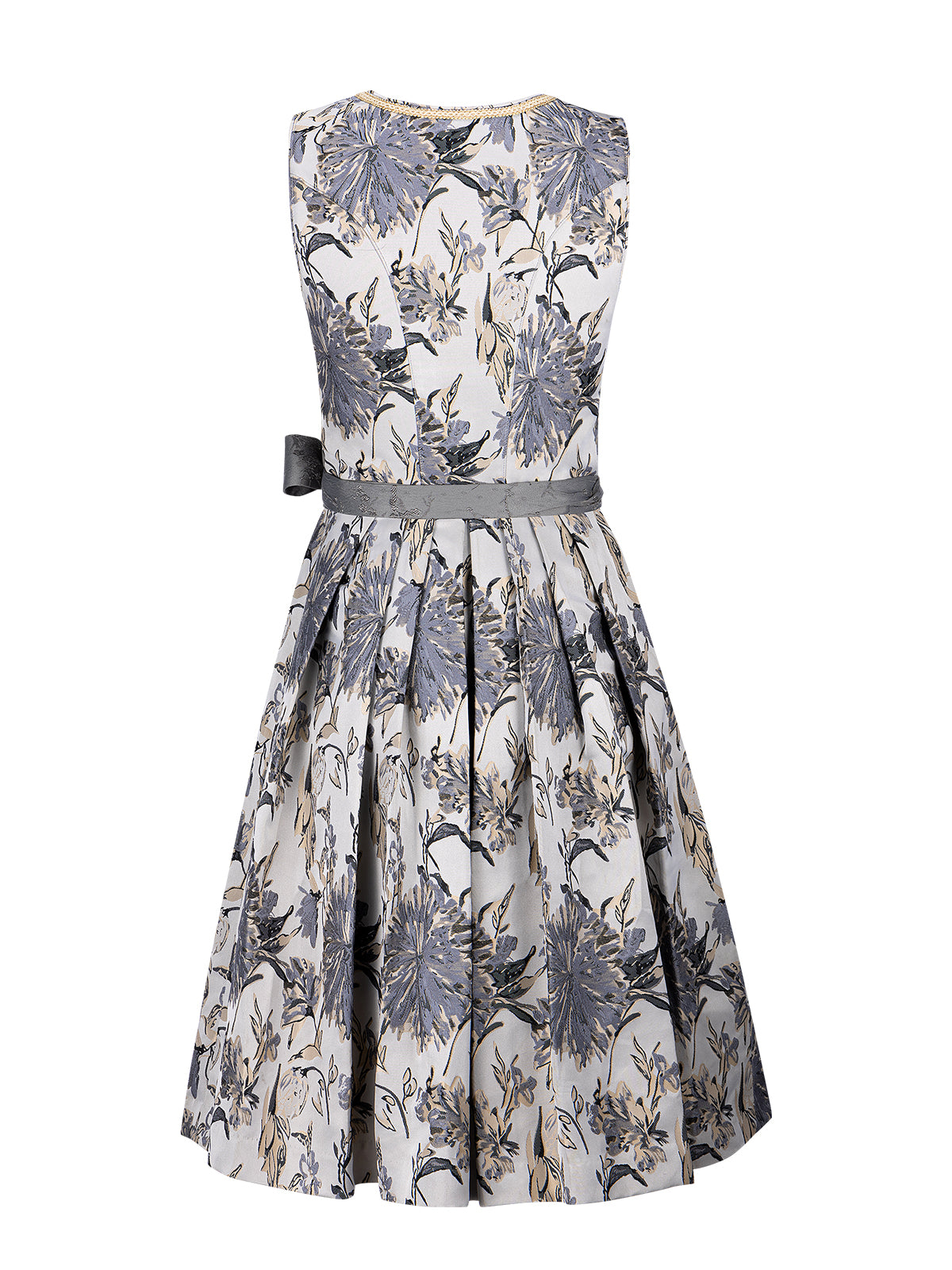 Kvinders grå lynlås front blomster mønster dirndl sista