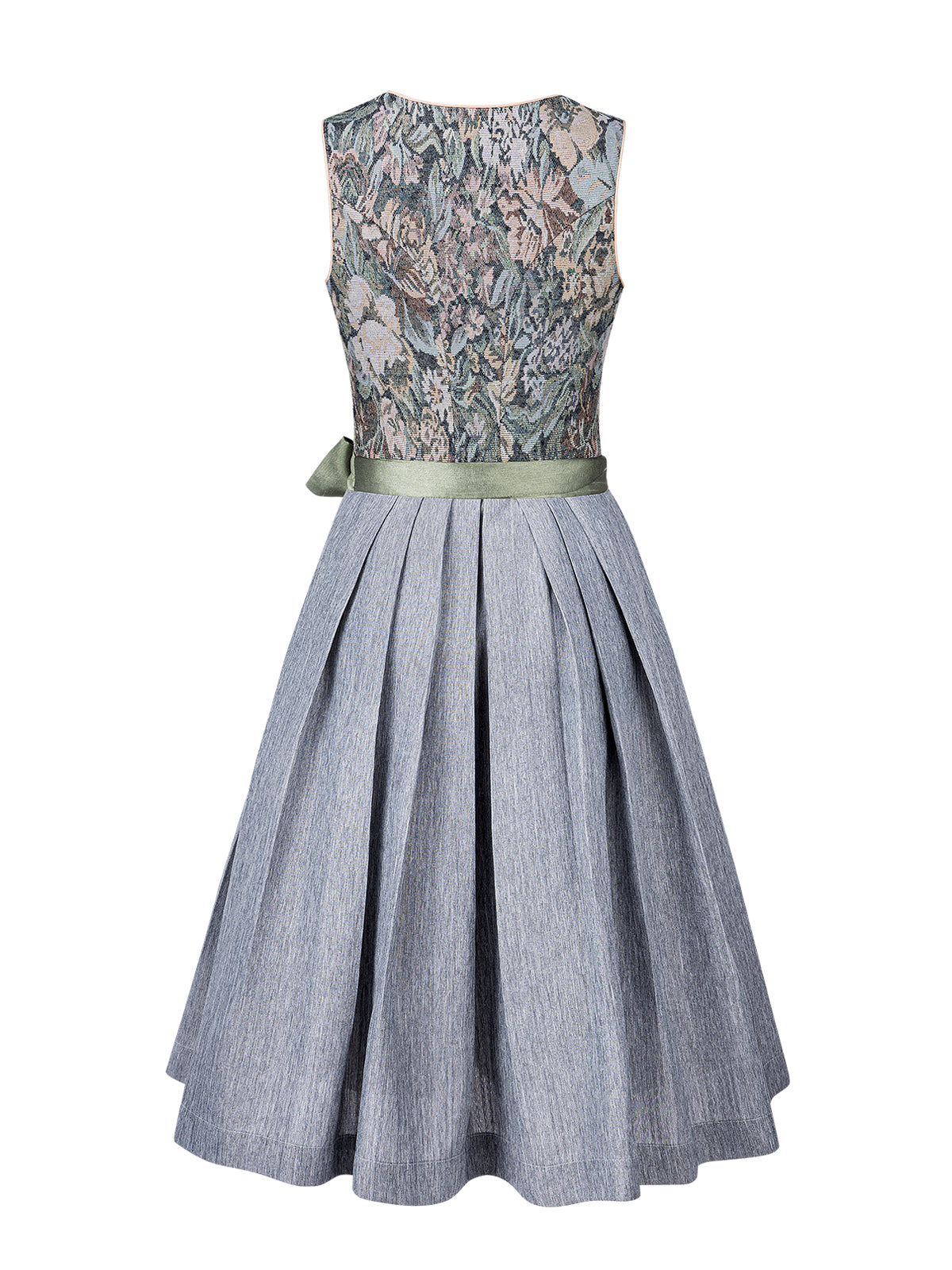 Kvinders grønne lynlås front blomstermønster dirndl bianca