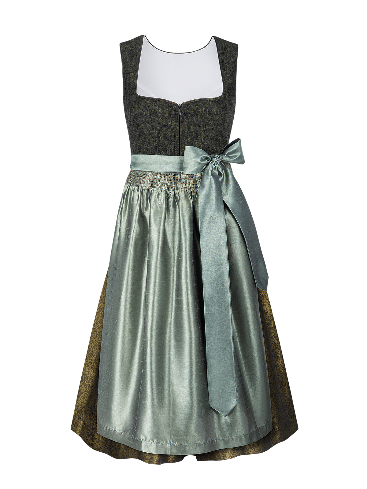 Kvinders grønne lynlås struktureret Dirndl Dora