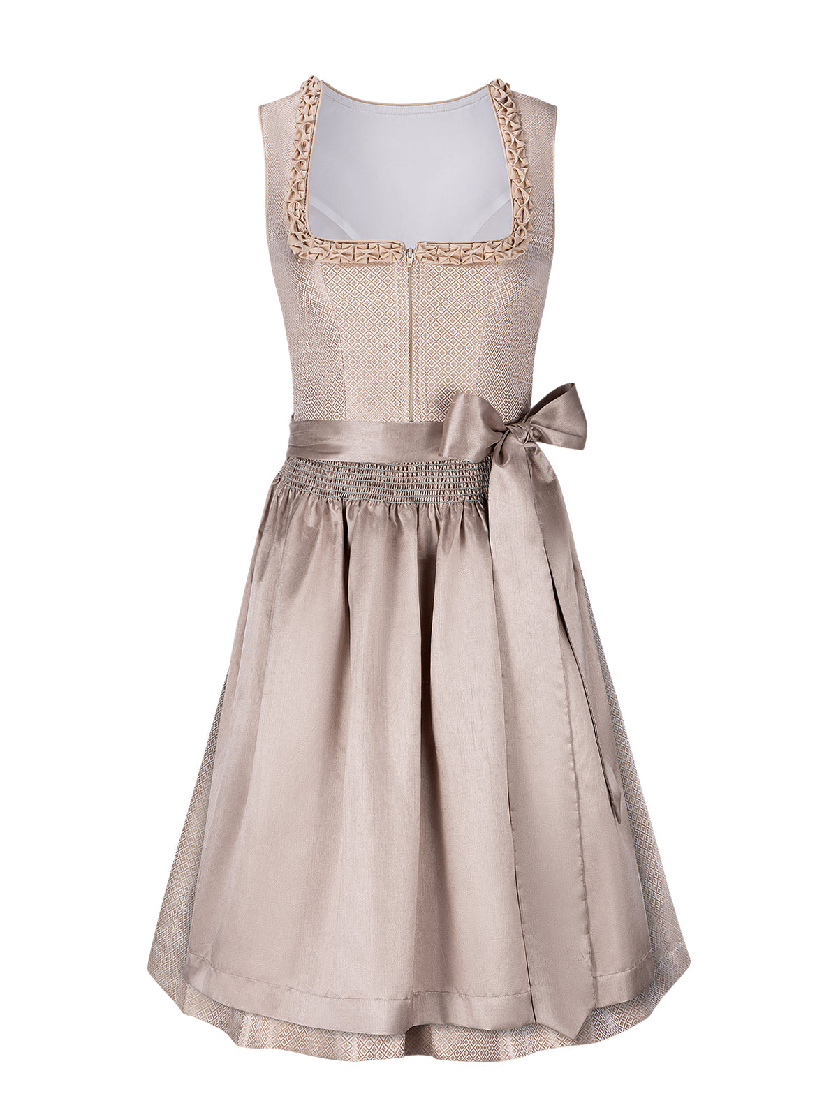 Damer beige lynlås på front dirndl mila