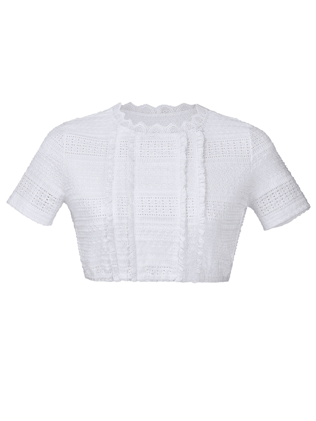 Rundhals Shortarm Women White Dirndlblous Ruchti