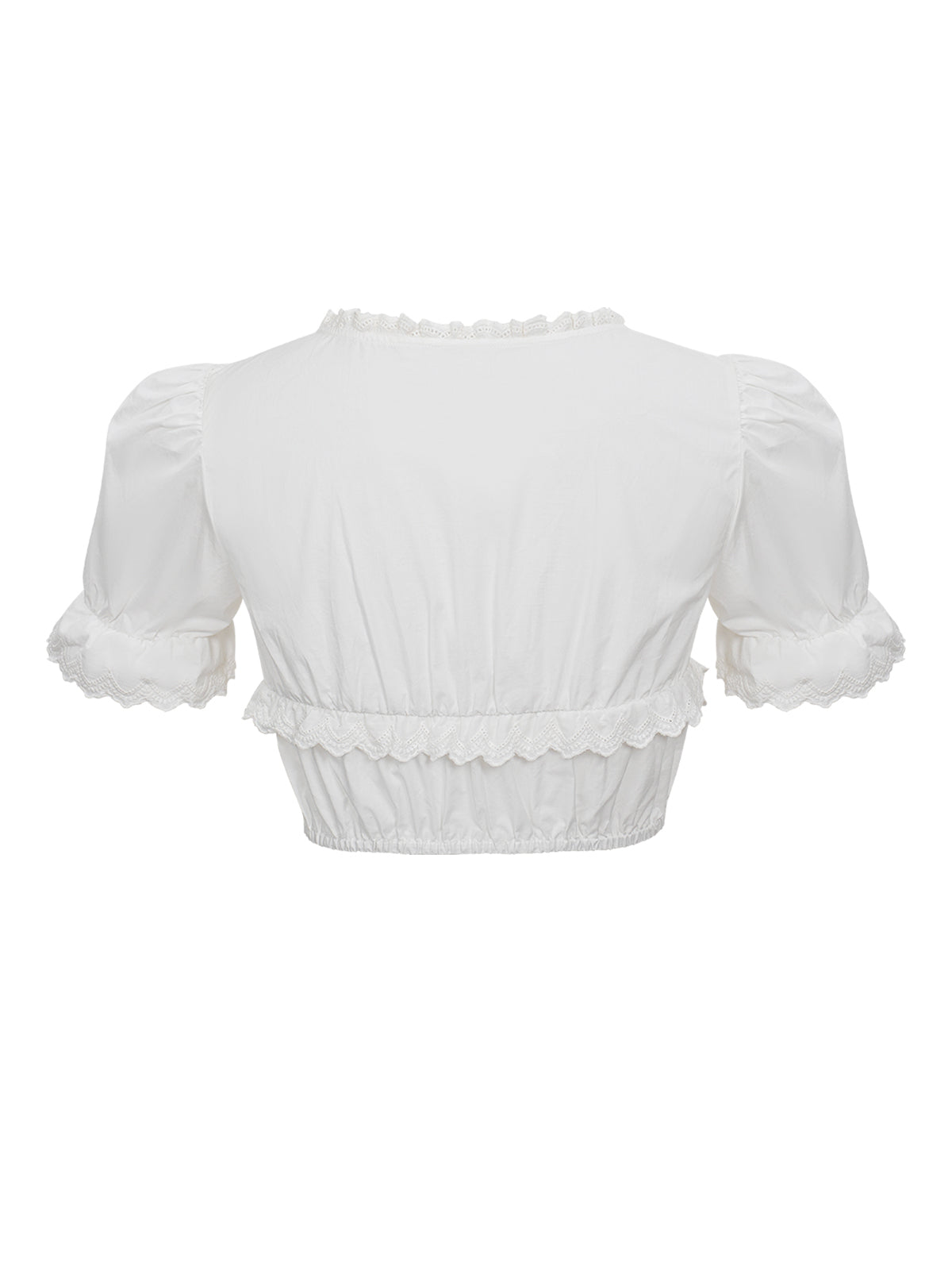 Valkoinen suora osa dirndlblous terri