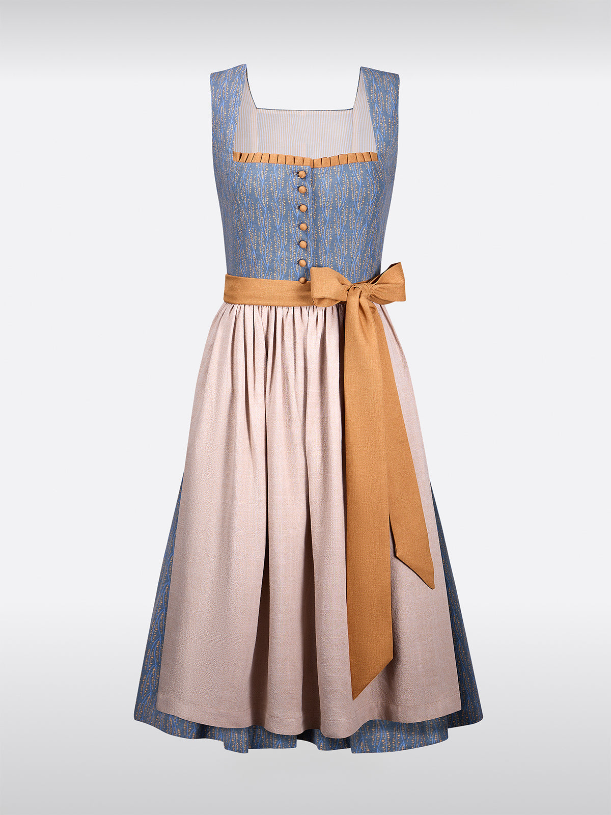 Kvinder blå knapper blomster mønster dirndl heigl