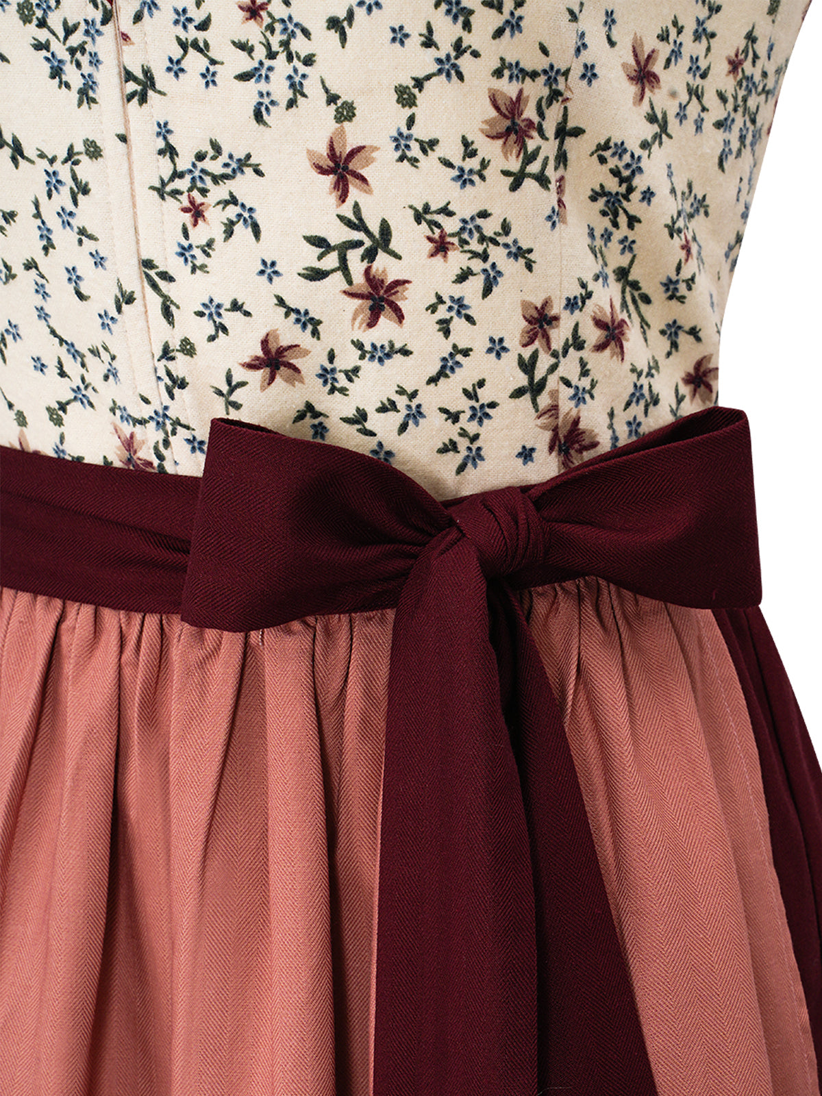 Rød lige udløb blomstermønster Dirndl Ingrid