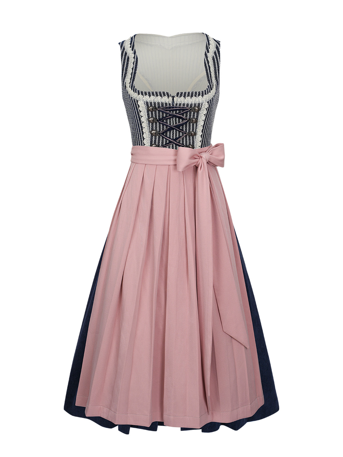 Sininen suora osa raidallinen kuvio dirndl harper