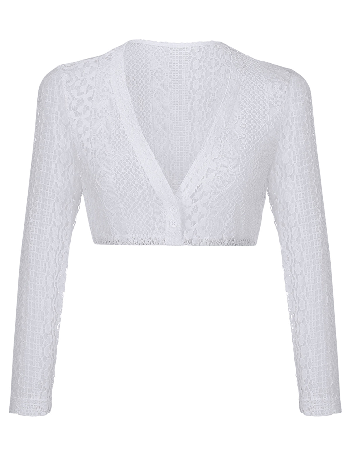 V-hals langarm kvinder hvid dirndlblous lilith