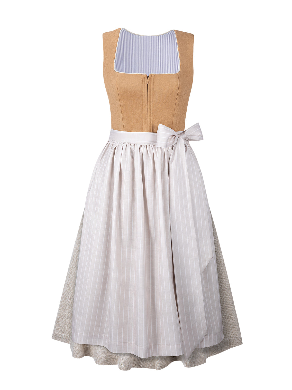 Kvinders brun lynlås på front dirndl Freda