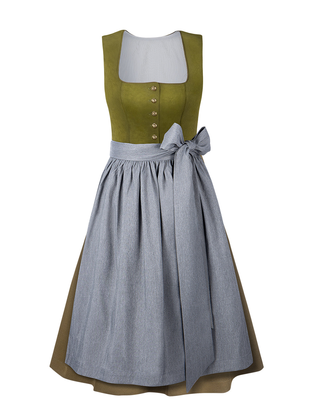 Kvinders grønne knapper dirndl moki