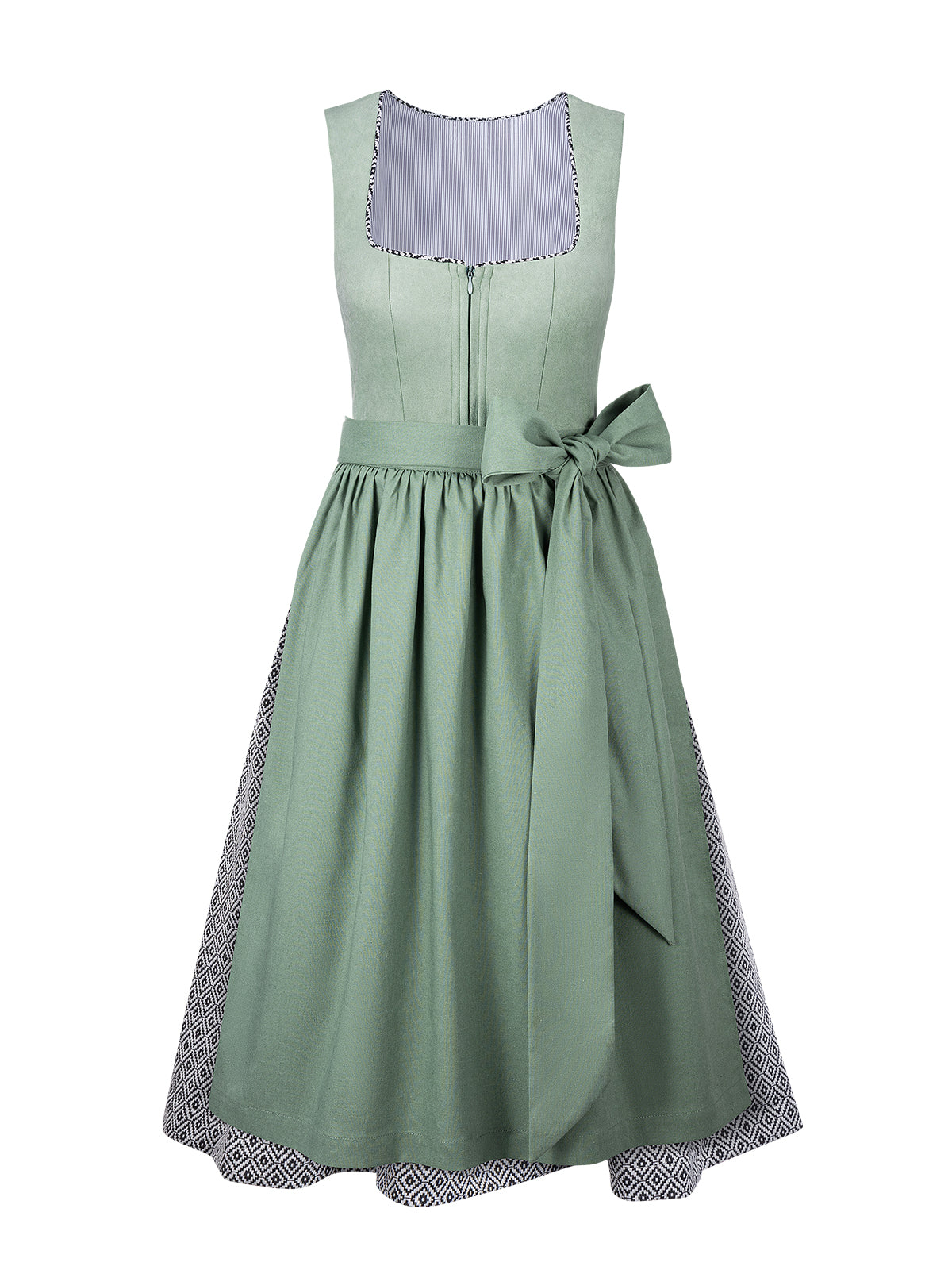 Kvinders grønne lynlås på front dirndl qunie