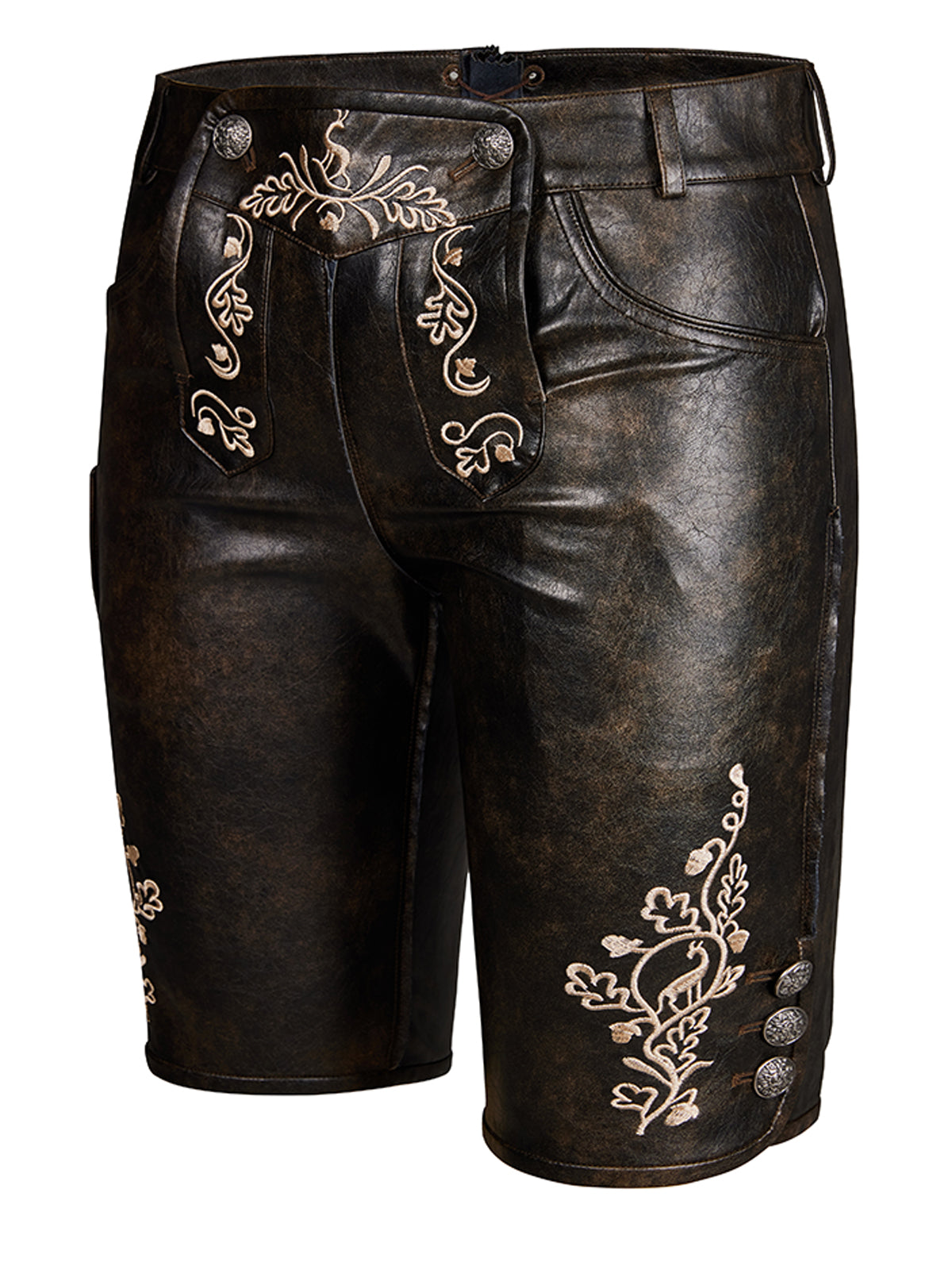 Dunkelbraune Lederhose Ludwig
