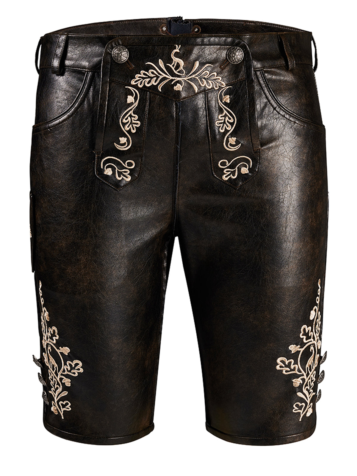 Dunkelbraune Lederhose Ludwig