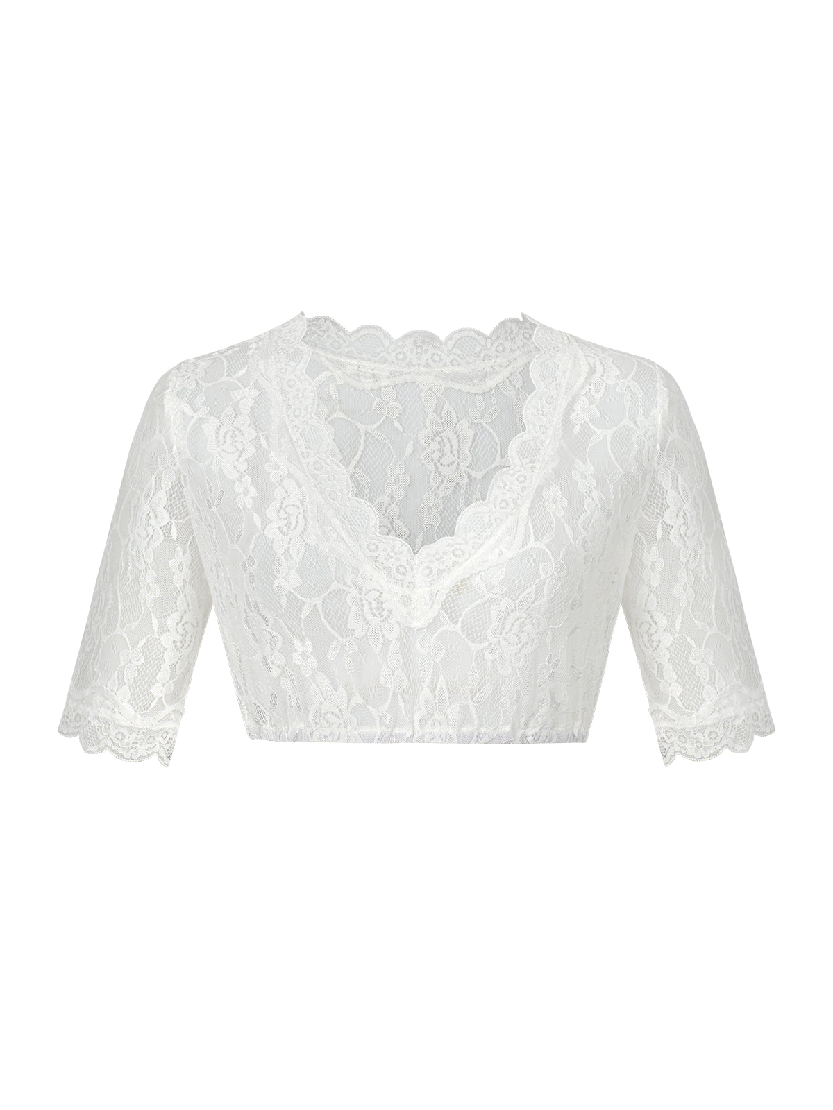 Halbworm V-kaulusvalkoiset naiset dirndlblous anette