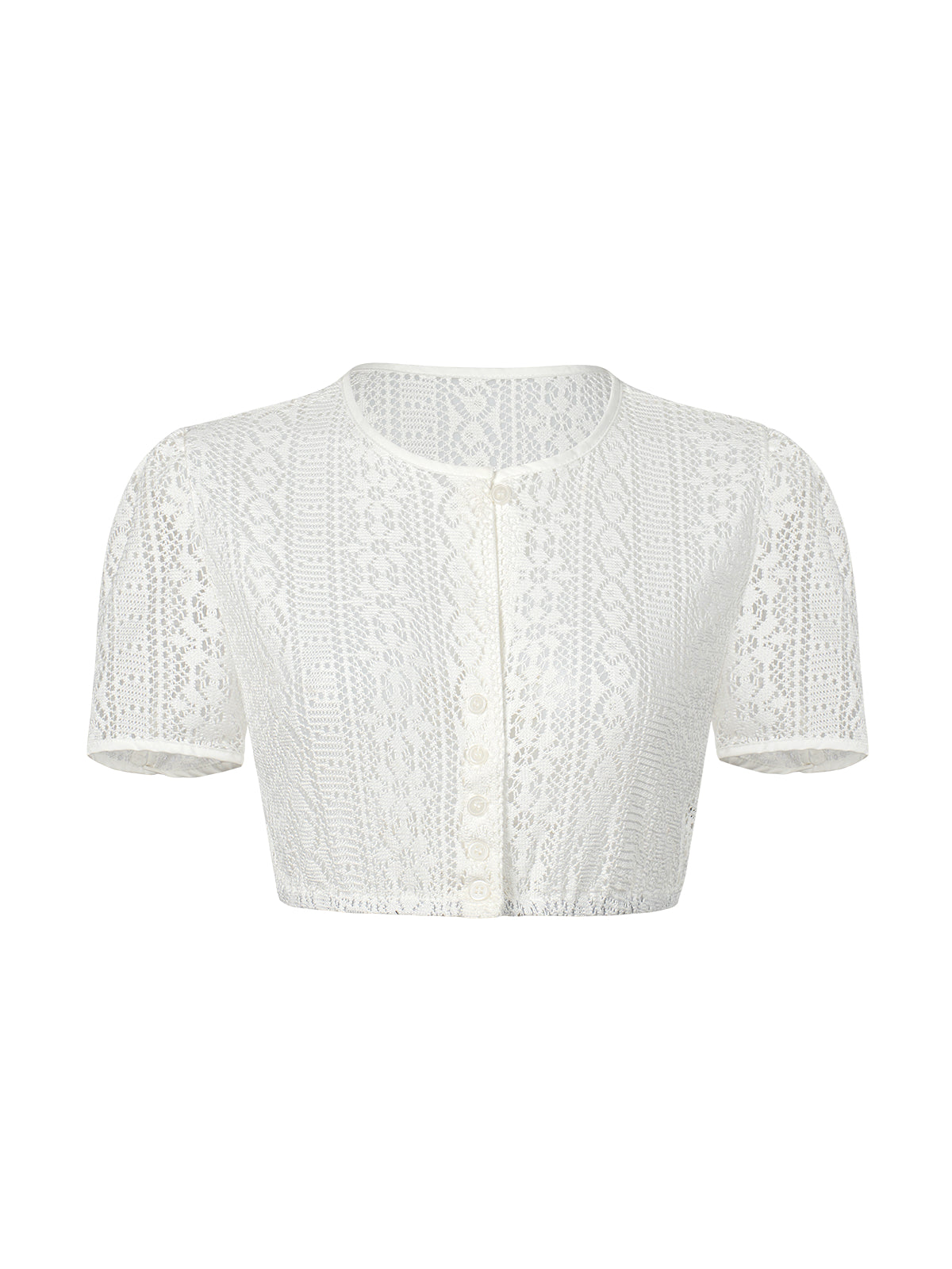 Lyhyet käsivarret ympäri valkoisia naisia ​​dirndlblous iliana