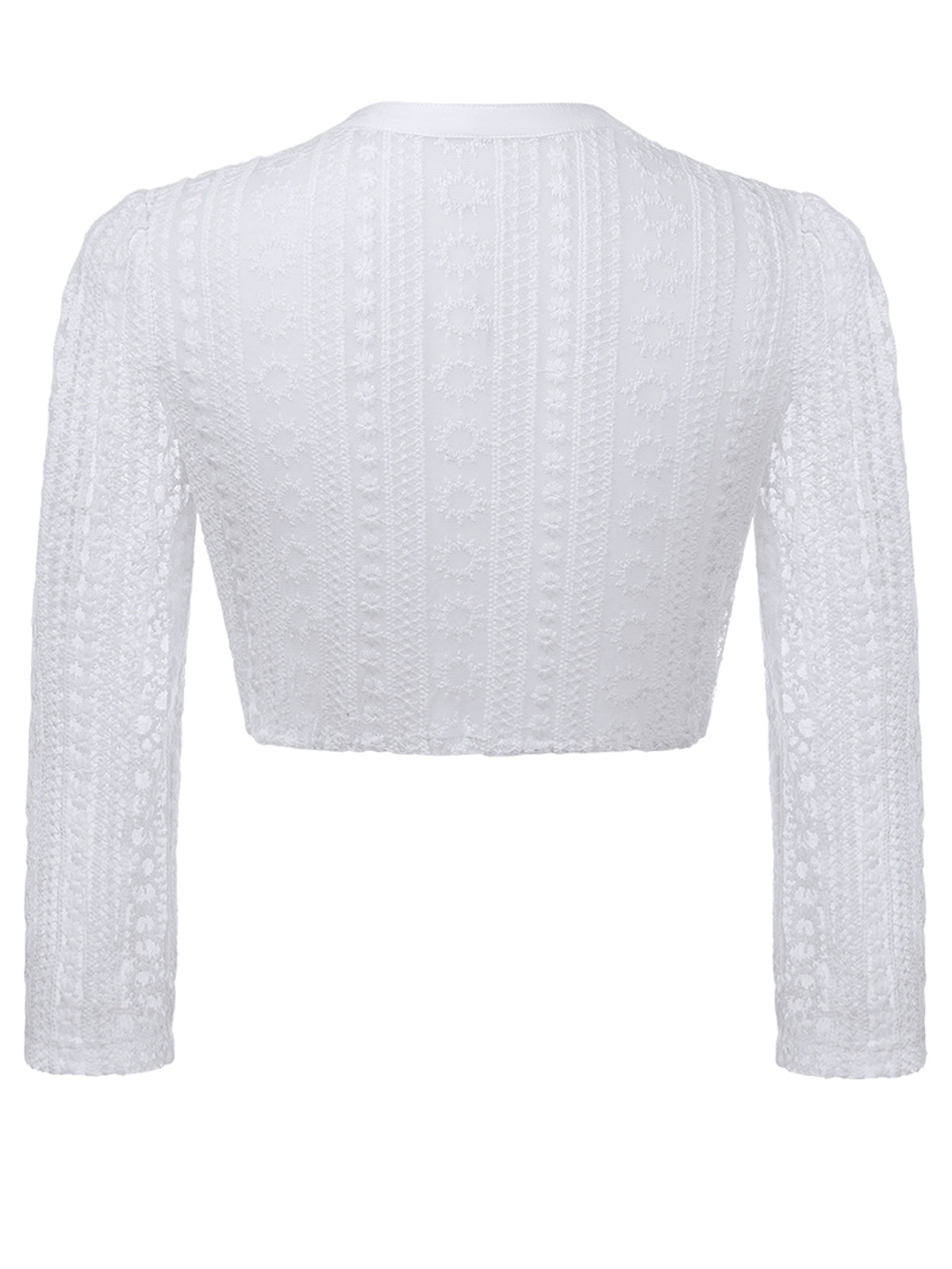 Langærmet høj -nekket hvide kvinder Dirndl bluser Weny