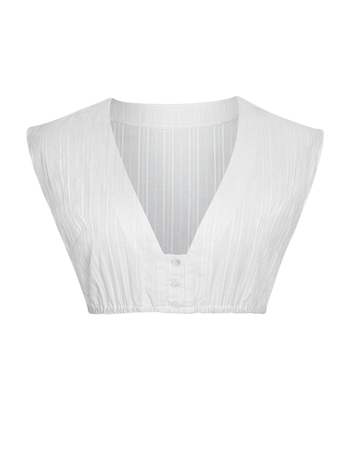 Hvid V-hals Dirndlblous Milana