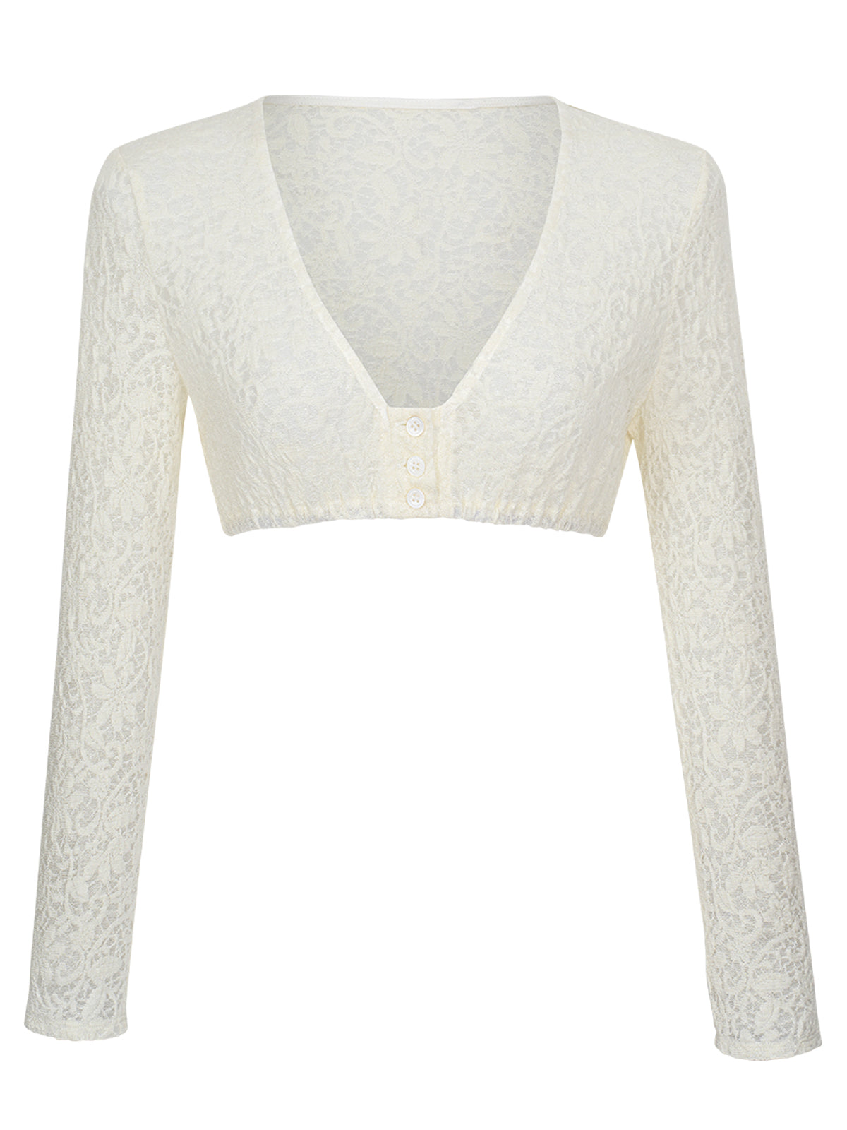 Hvid V-hals Dirndlblous Valeria