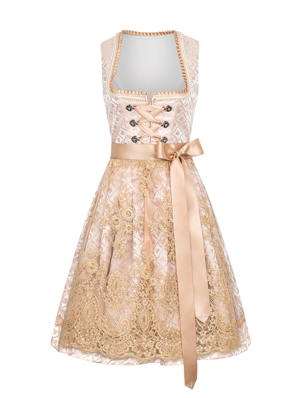 Gul hjerteudløbskrog lukning overalt mønster dirndl elana