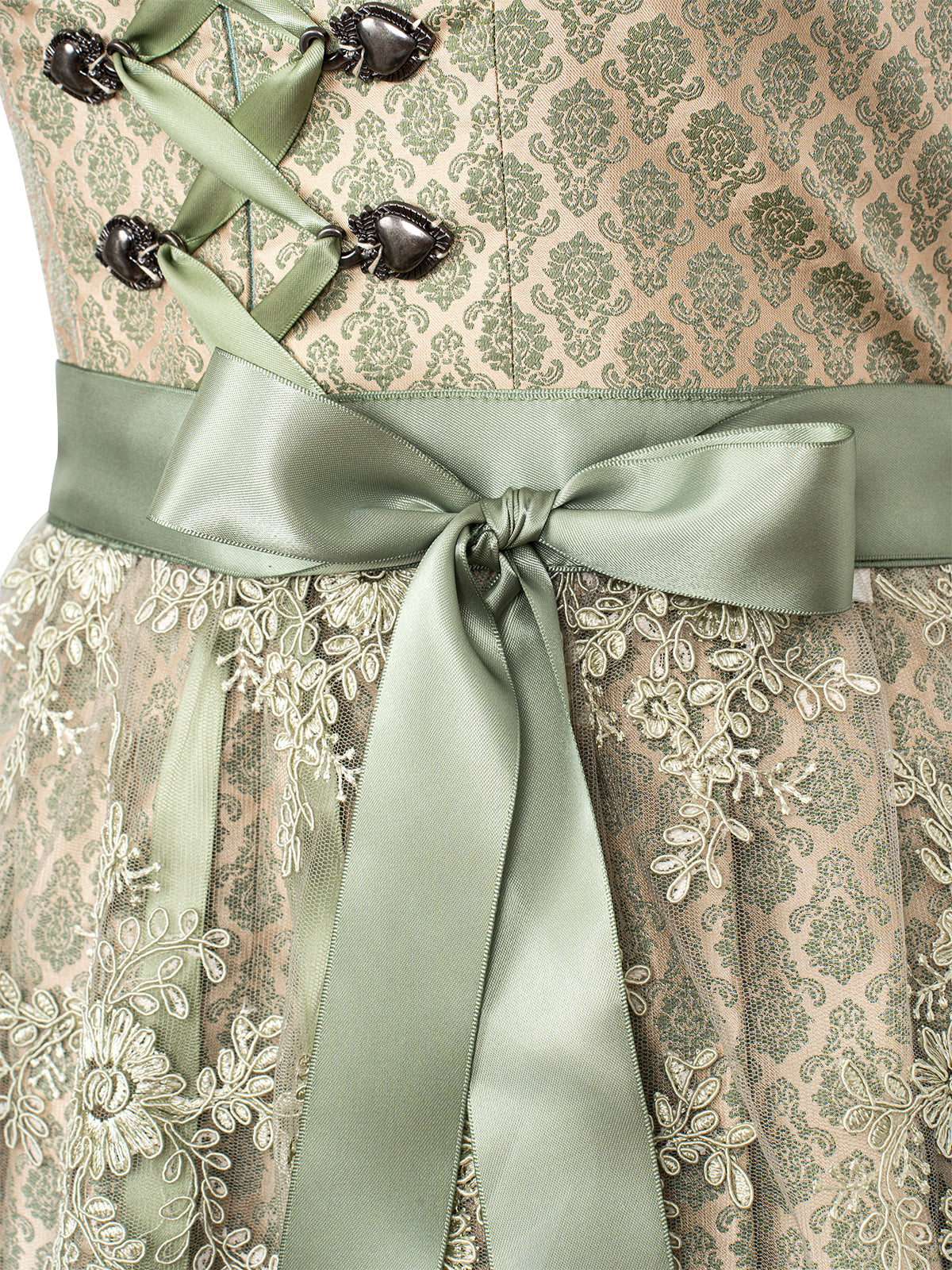 Vihreä, suora poistokoukun sulkeminen koko kuvio dirndl bea