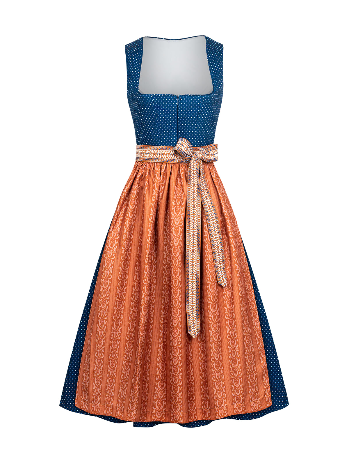 Blue straight outlet Geometric pattern Dirndl Josephine