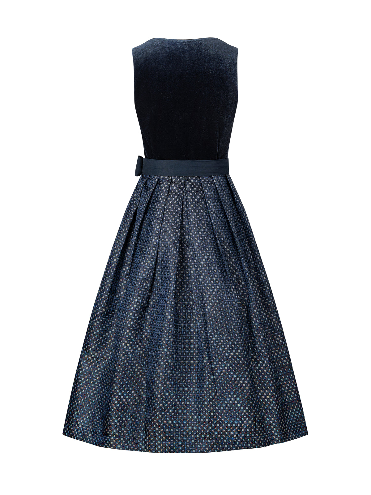 Blue straight section of structured dirndl Stella