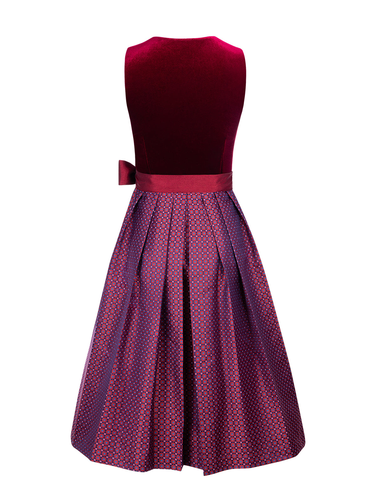 Kvinders røde lynlås foran struktureret Dirndl Massia