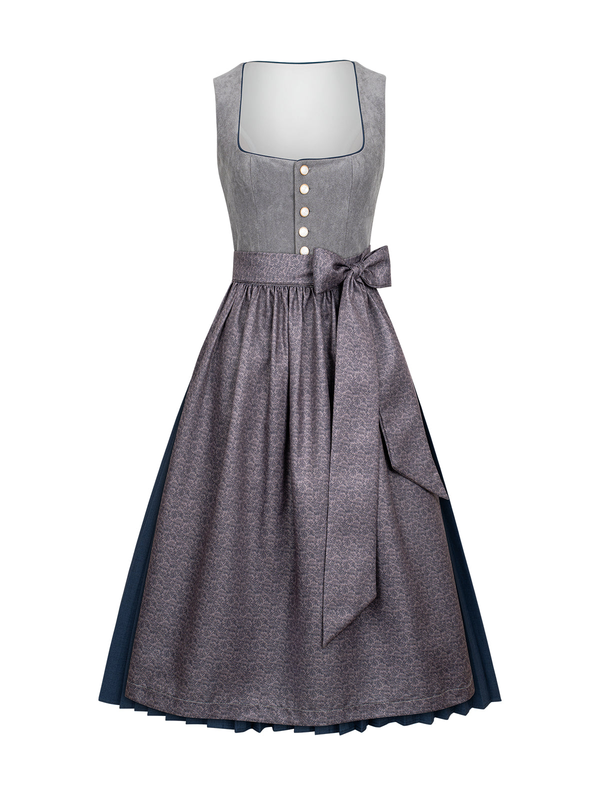 Gray straight section all over pattern dirndl lottea