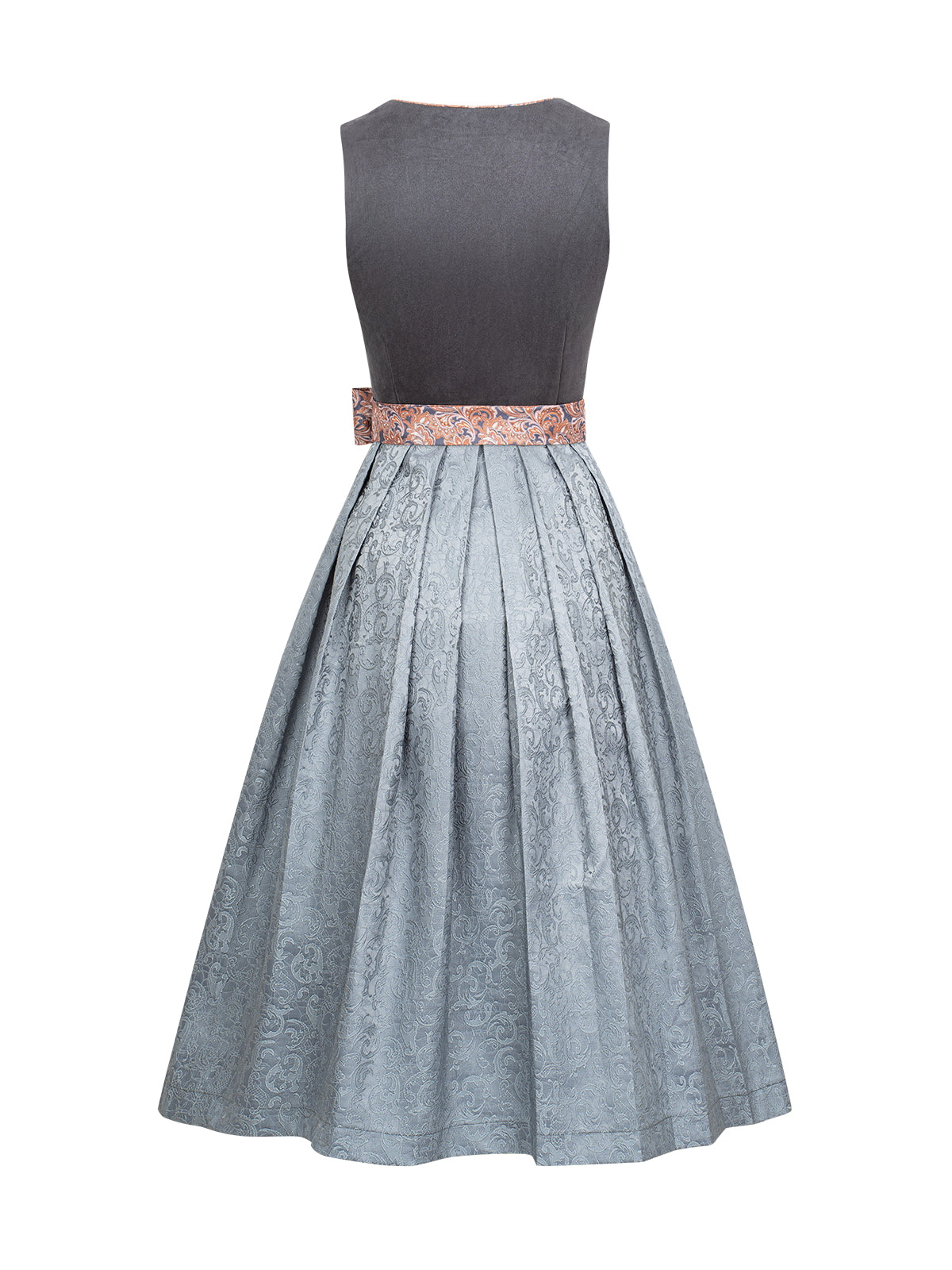 Gray straight section all over pattern dirndl marta