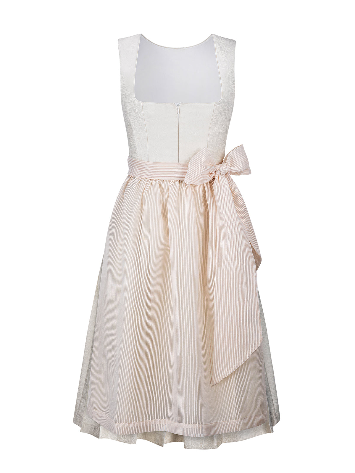 Damer beige lynlås på front dirndl weber