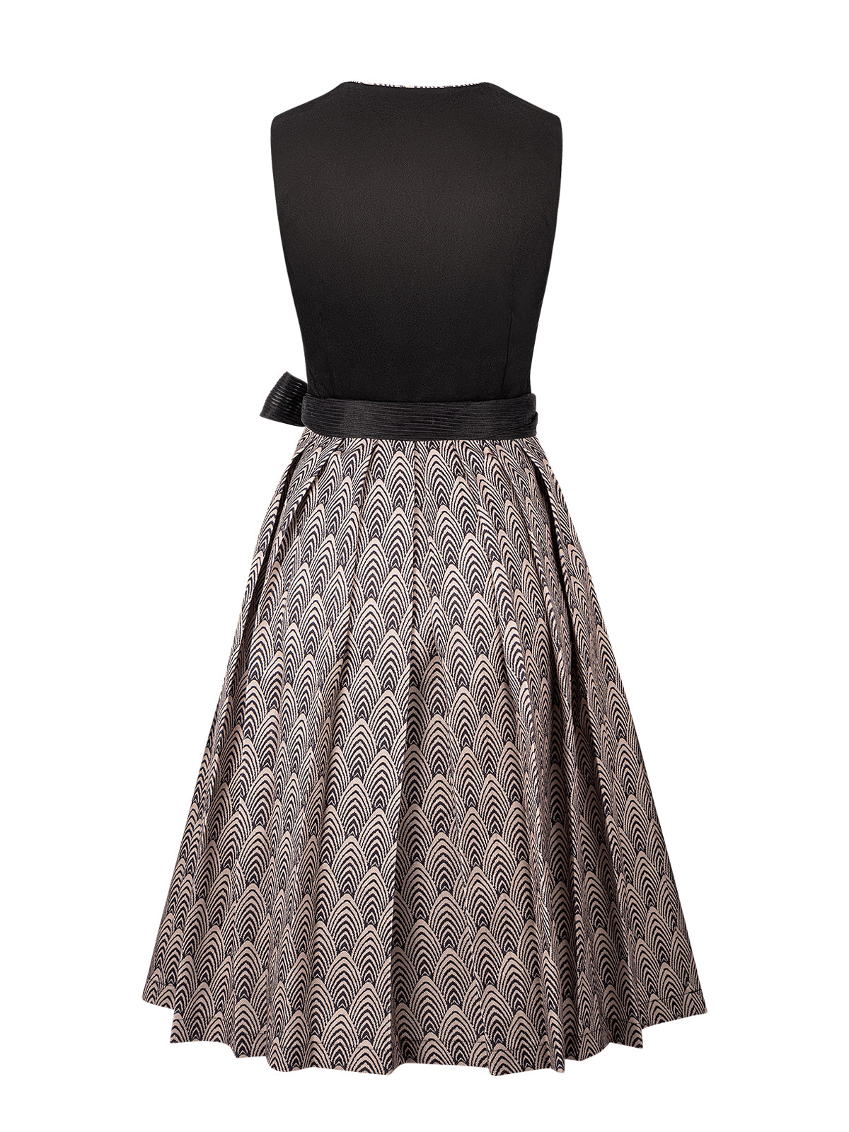 Damer sort lynlås på det forreste geometriske mønster Dirndl Veronika