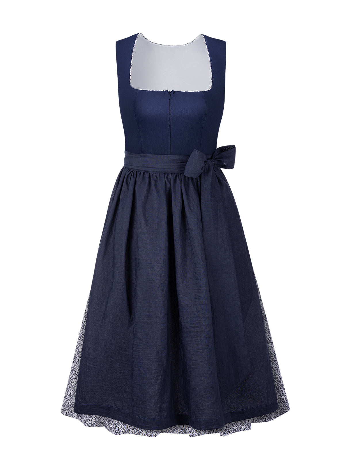 Kvinder Blue Zipper Front Geometrisk mønster Dirndl Maxima