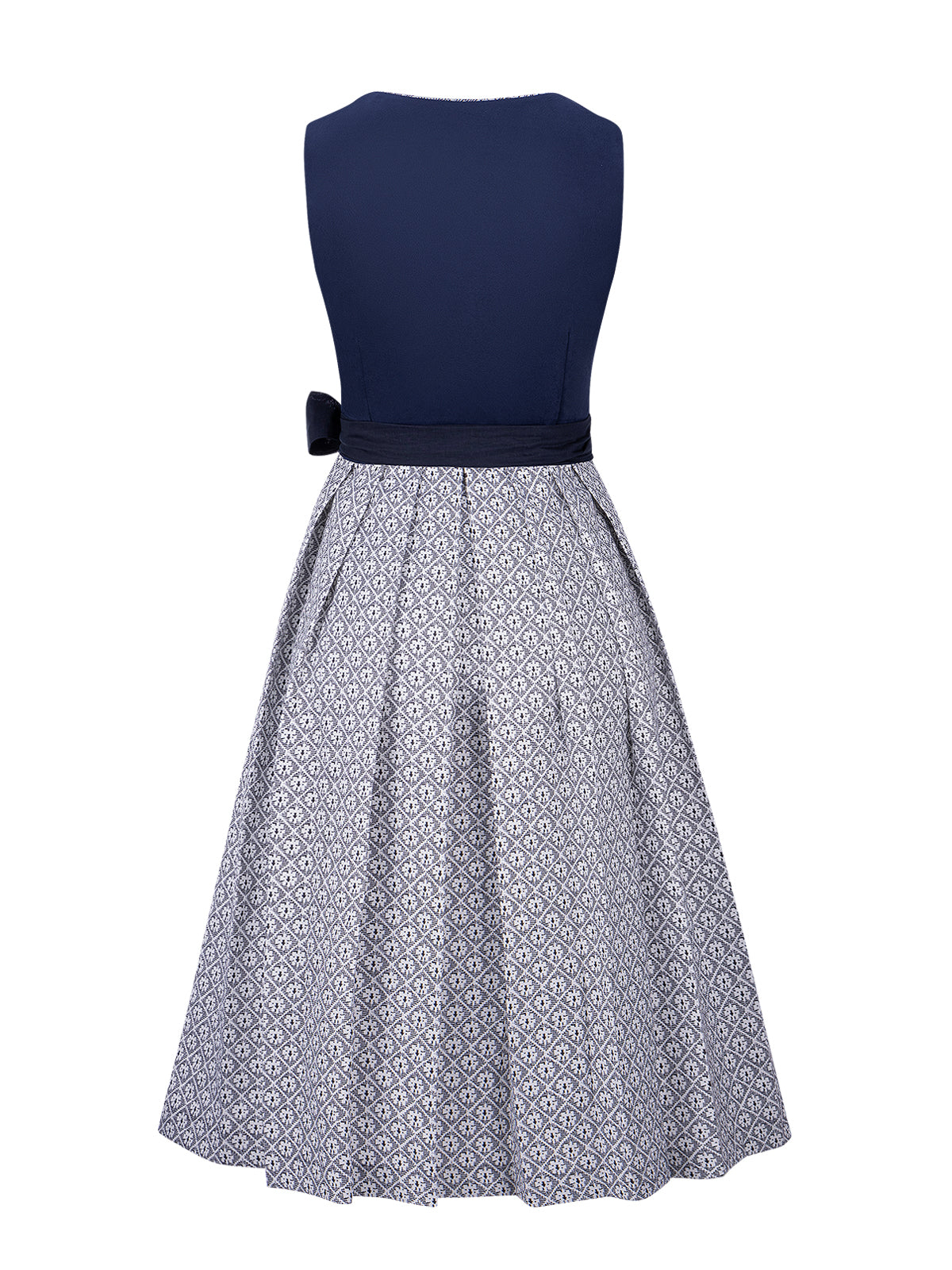 Kvinder Blue Zipper Front Geometrisk mønster Dirndl Maxima