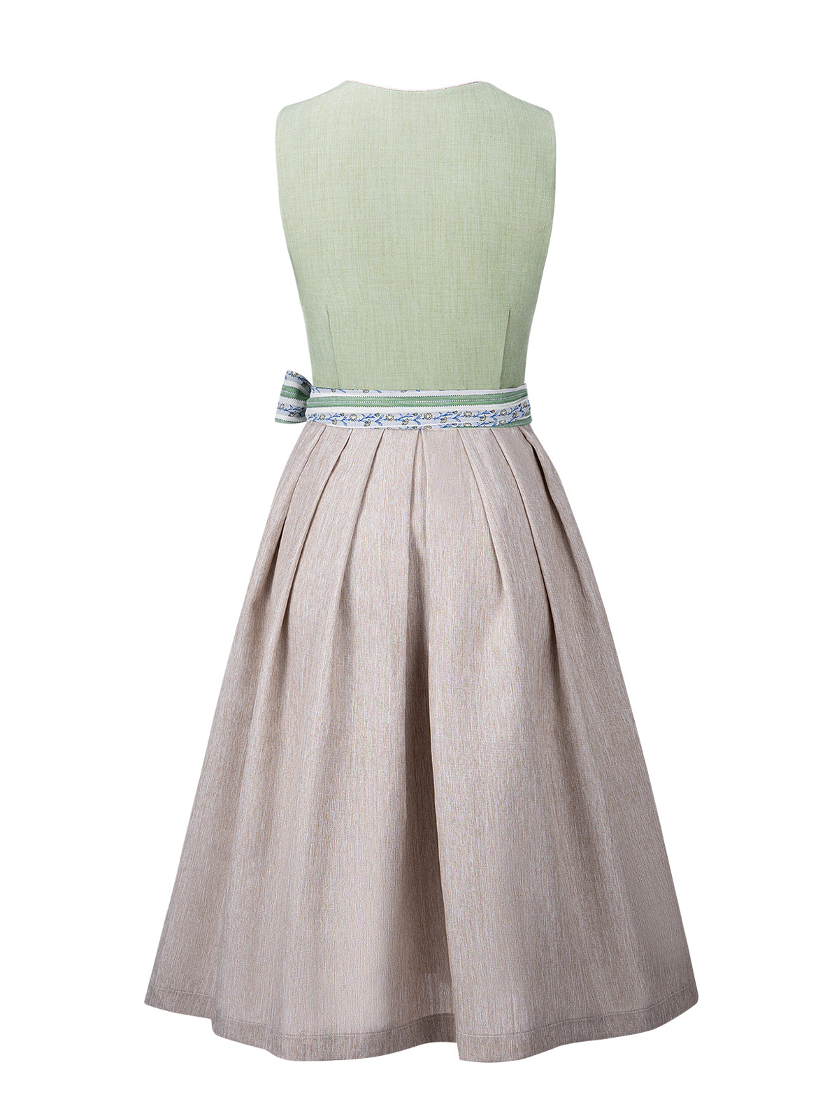 Kvinders grønne lynlås front blomstermønster Dirndl Kristin