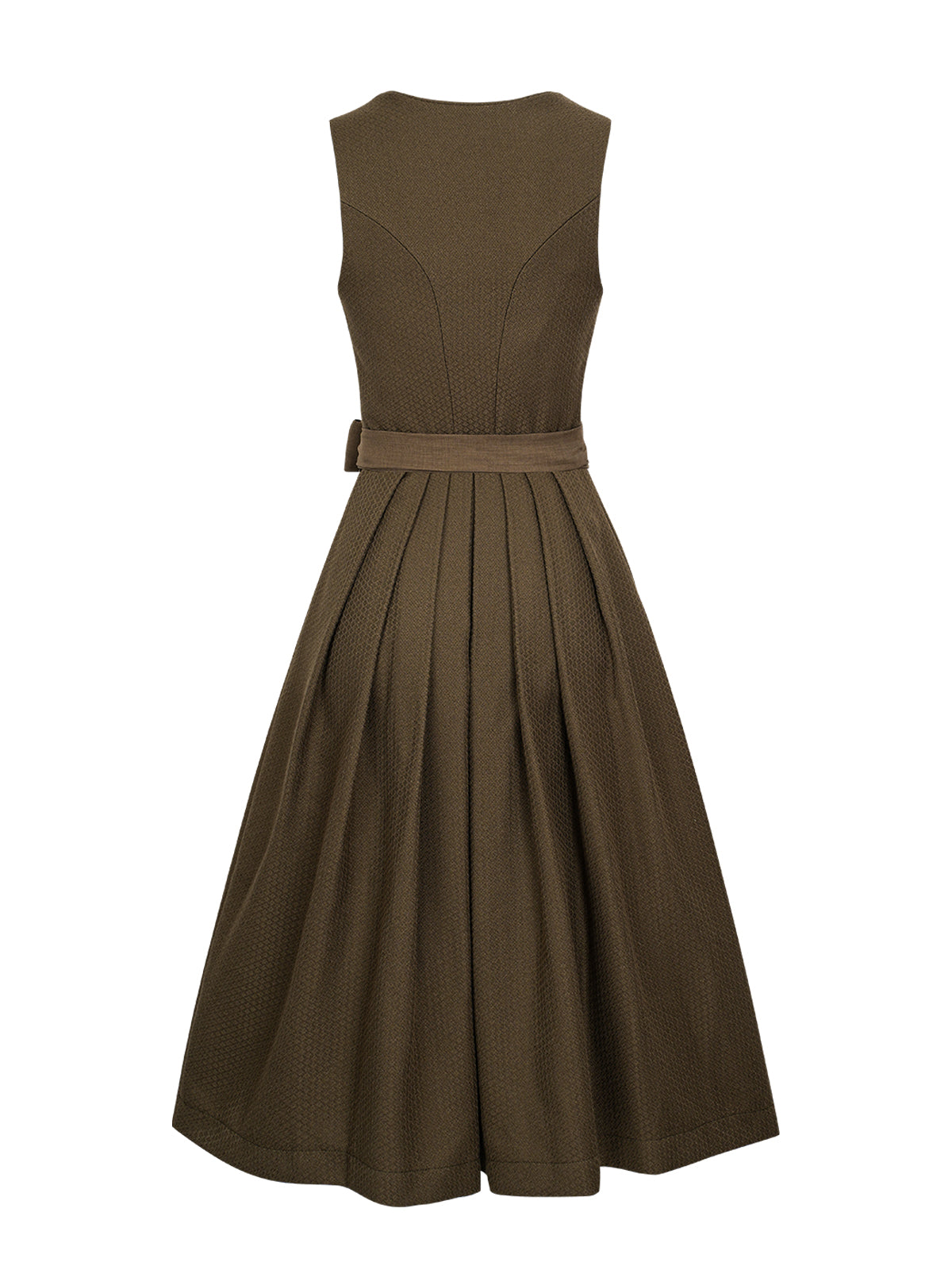 Grøn hjertehalsudskæring i enfarvet Dirndl Camille