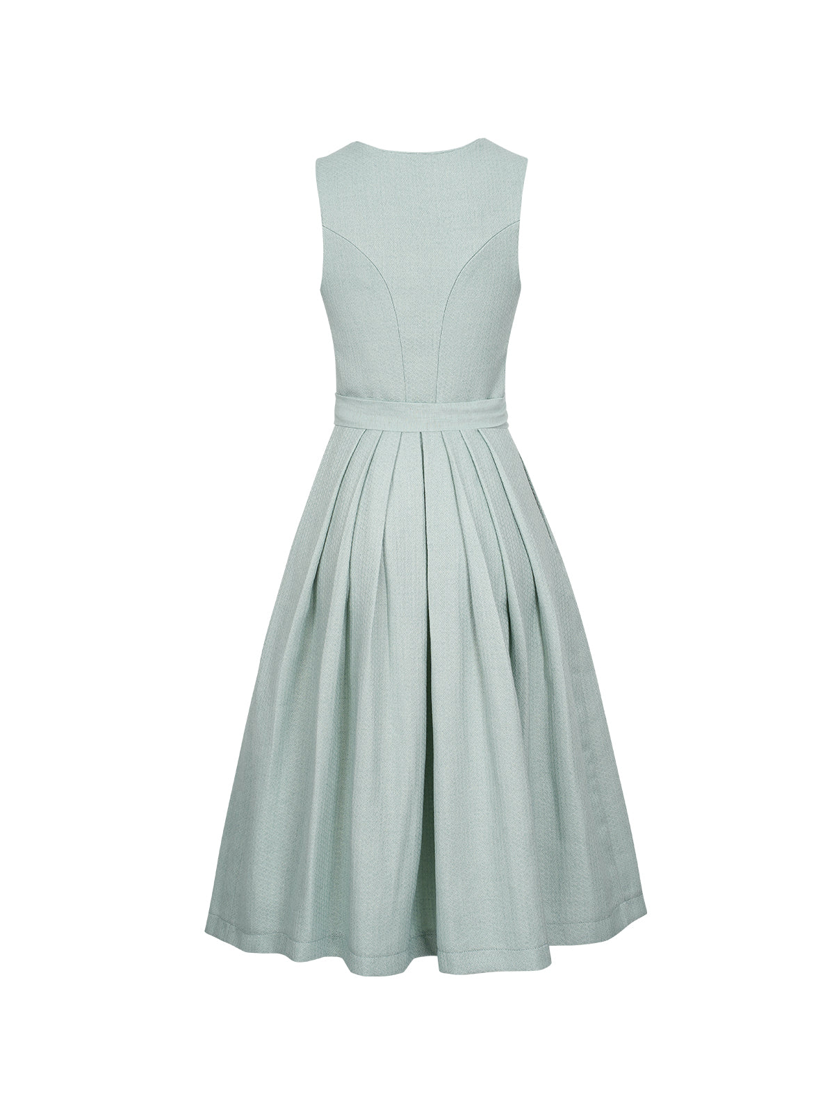 Grøn hjertehalsudskæring i enfarvet Dirndl Camille