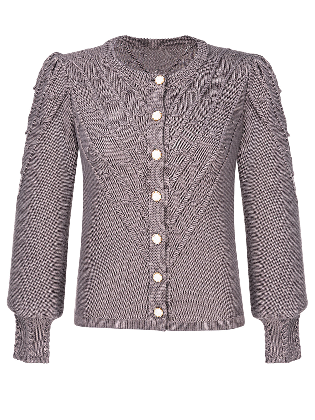 Damer langt grå knapper reb renata