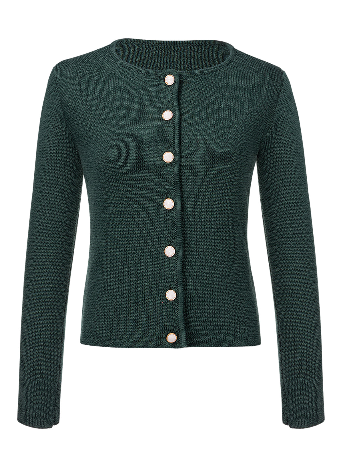 Damer smalle grønne knapper strik mira