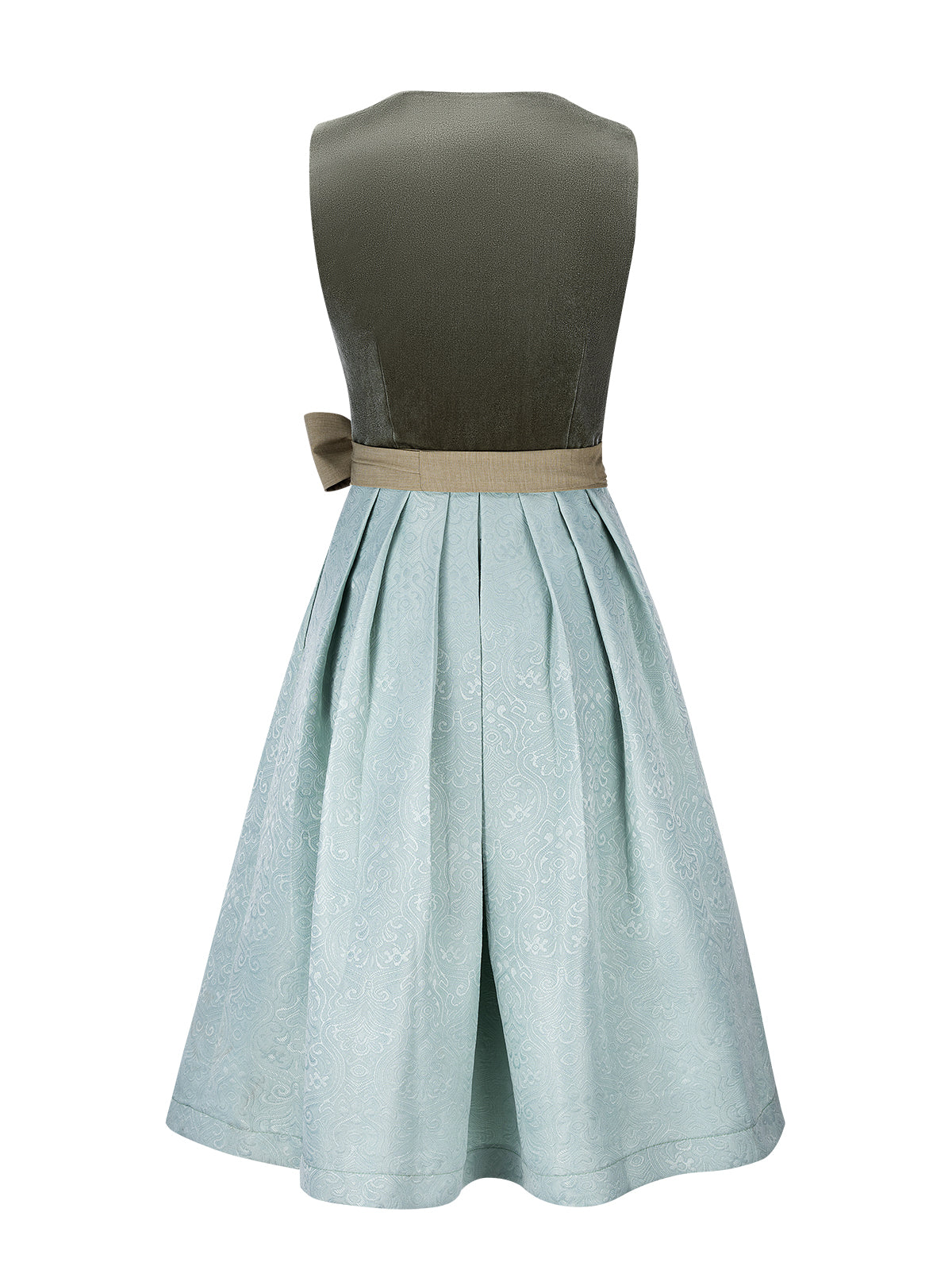 Kvinders grønne lynlås på front dirndl watt