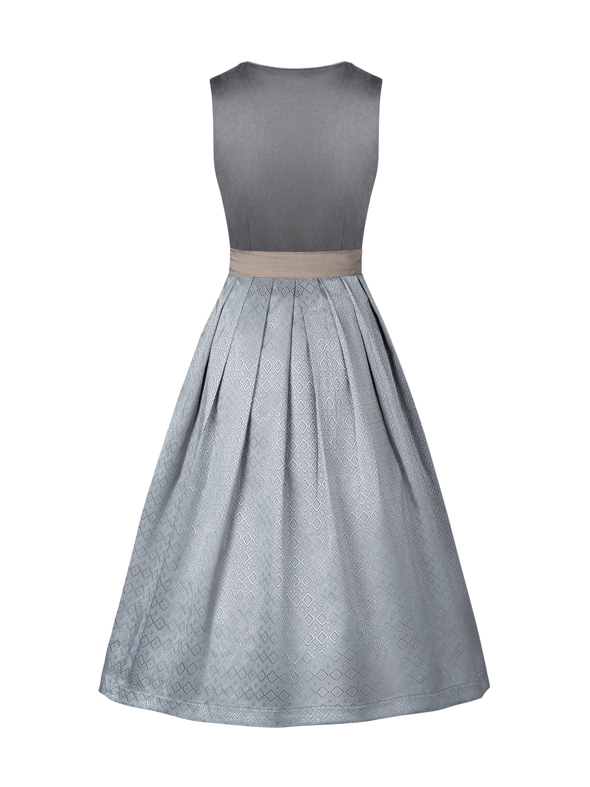 Kvinders grå lynlås foran struktureret Dirndl Wiga