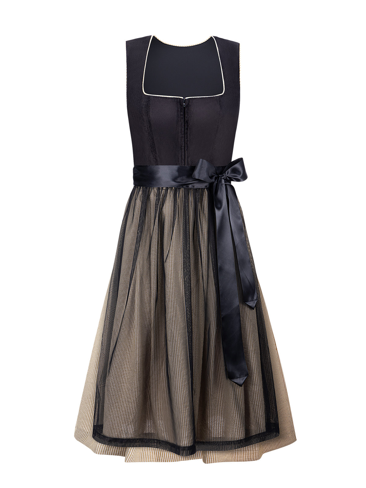 Naisten musta vetoketju edessä dirndl werny