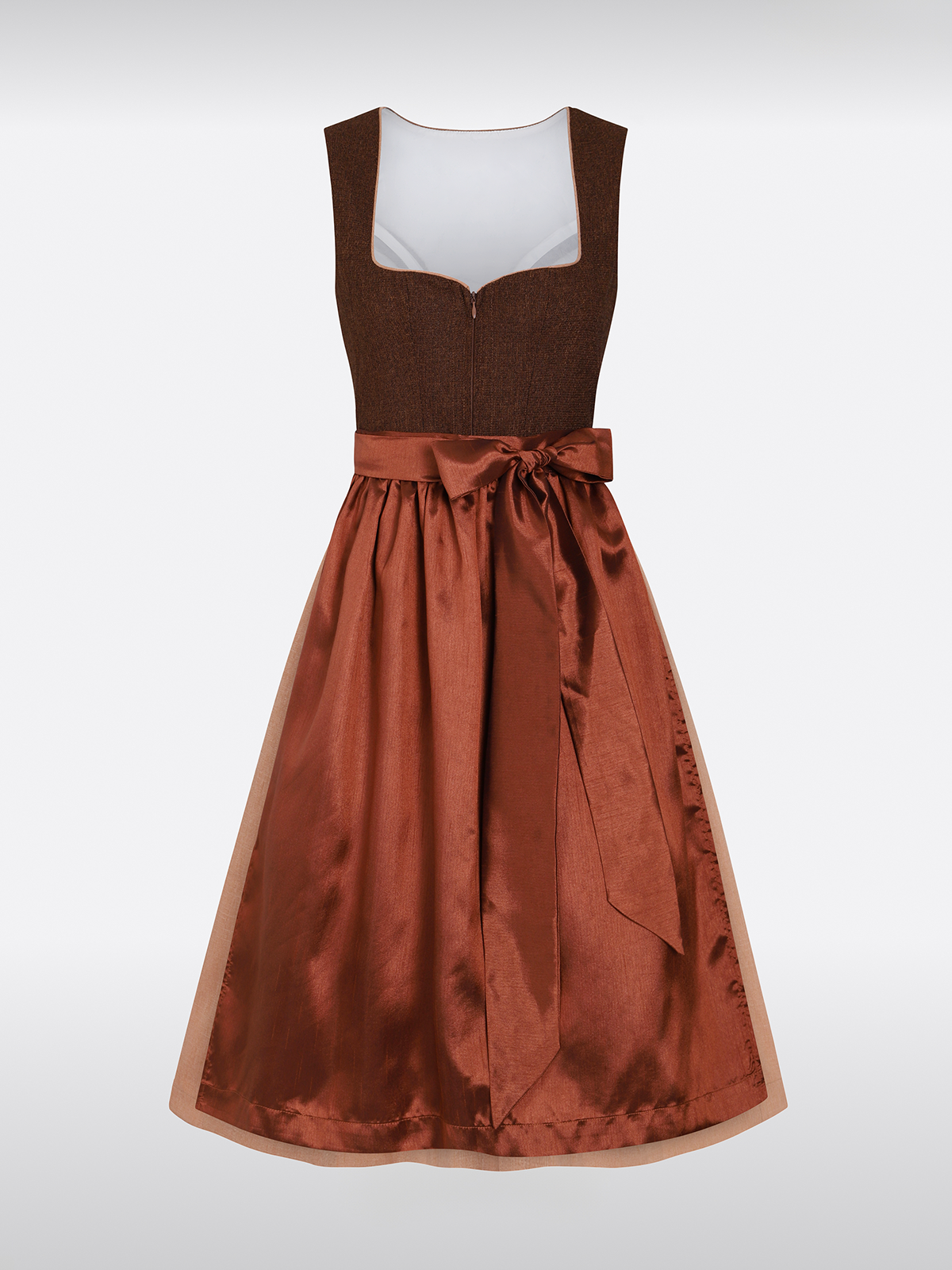 Kvinder brun lynlås på front dirndl hanni