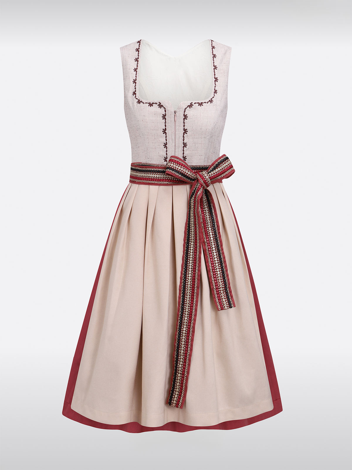 Kvinders lyserøde lynlås på front dirndl Thoma