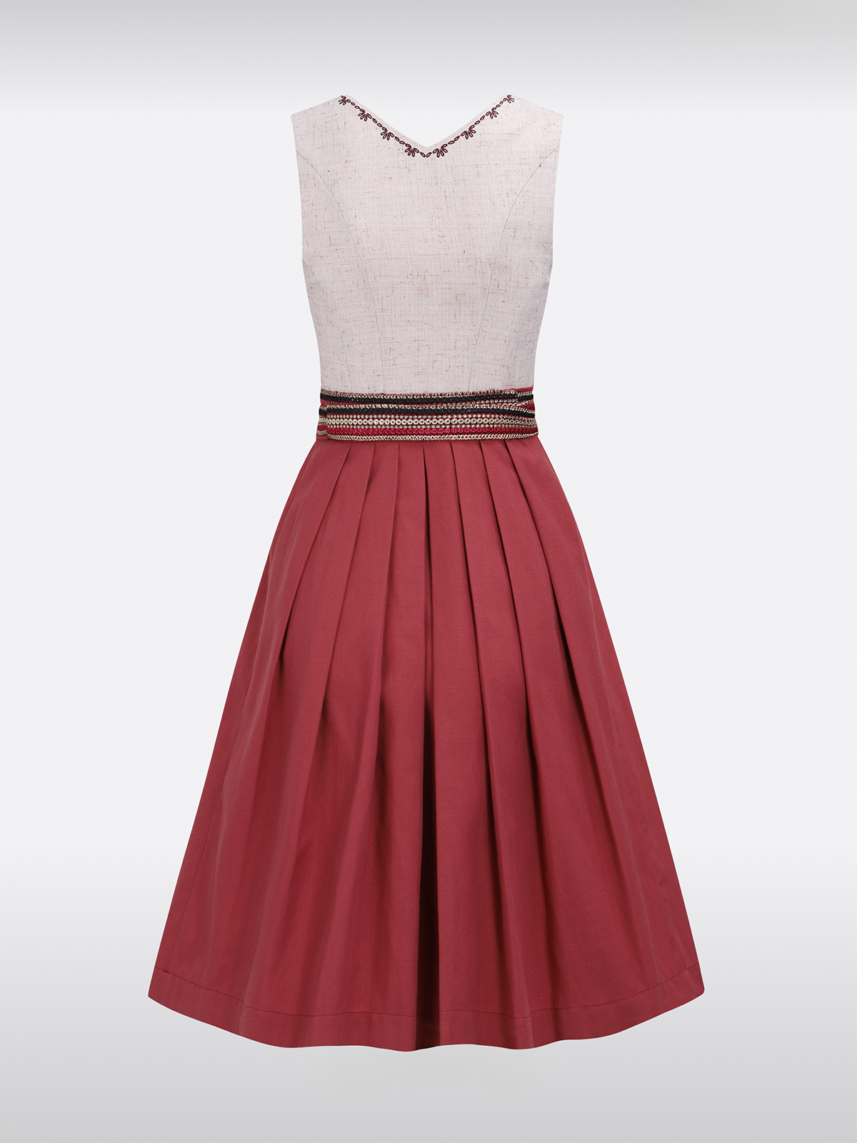 Kvinders lyserøde lynlås på front dirndl Thoma