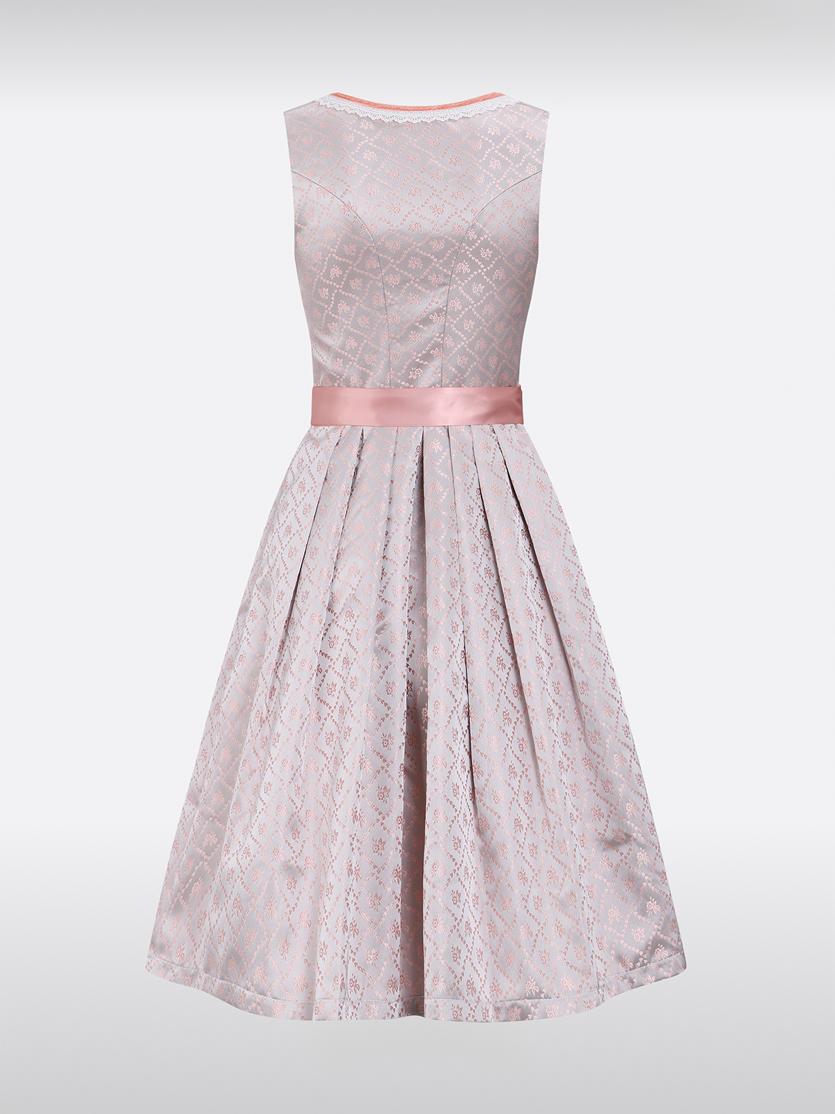 Rosa Cardiac Necklet -kroge lukning overalt mønster Dirndl Biania