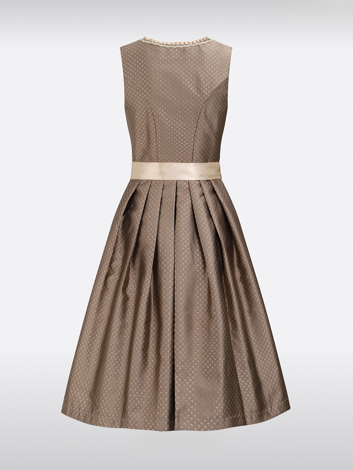 Brun lige udløbskrog lukning overalt mønster dirndl nele