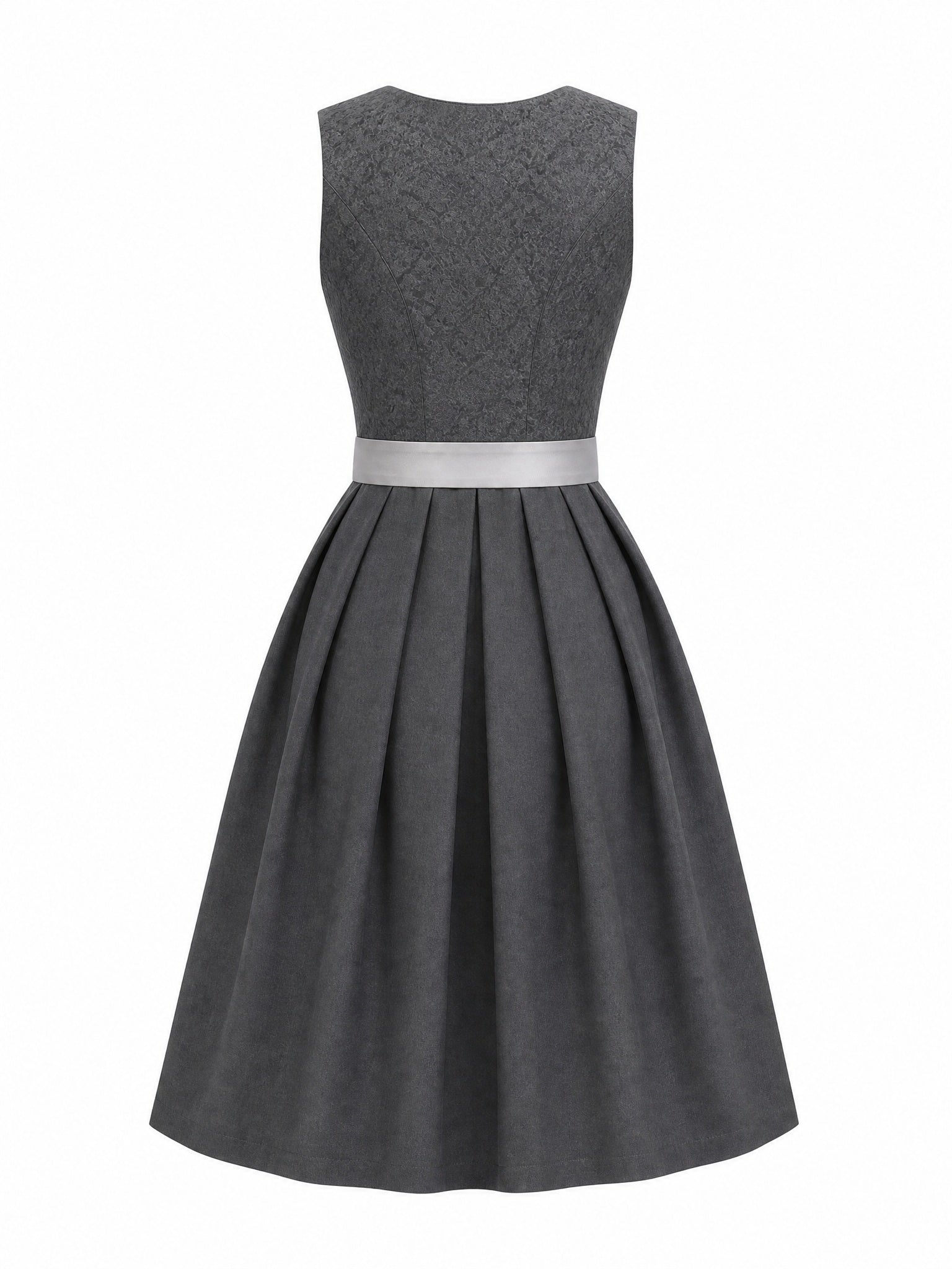 Dirndl Yara in Graphit mit Perlgrau Schürze - Rückansicht